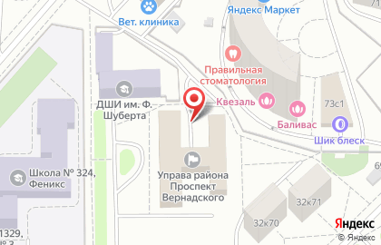 Западного АО на Проспекте Вернадского на улице Лобачевского на карте
