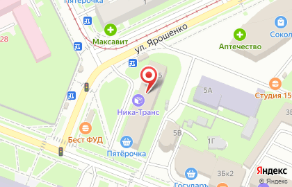 Транспортно-экспедиционная компания Ника-Транс в Московском районе на карте
