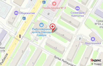Магазин овощей и фруктов в Петропавловске-Камчатском на карте