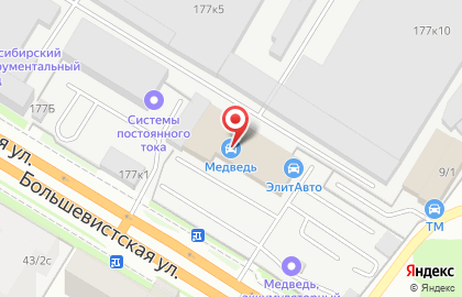 Дилерский центр ЭлитАвто Сибирь на Большевистской улице на карте
