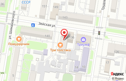 Клуб виртуальной реальности "ДинозаVR" на Зейской улице на карте