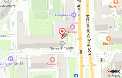 Банкомат Почта Банк на Московском проспекте на карте