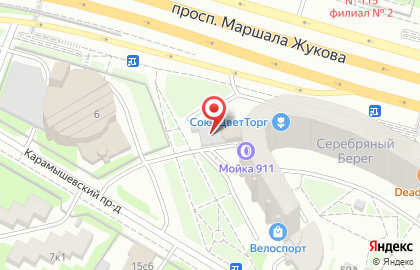 Магазин букетов СоюзЦветТорг на проспекте Маршала Жукова на карте