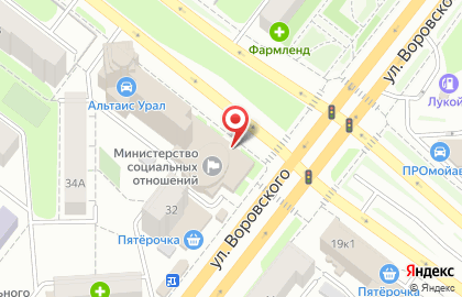 Министерство социальных отношений Челябинской области на карте