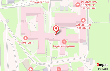 Псковская областная больница в Пскове на карте