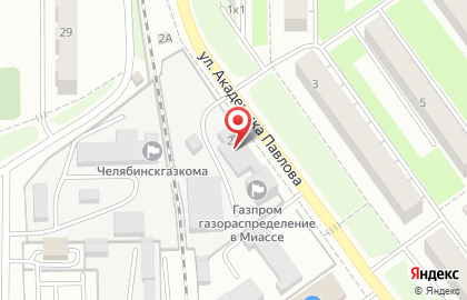 Газпром газораспределение Челябинск на улице Академика Павлова на карте