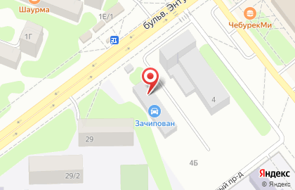 Автокомплекс на бульваре Энтузиастов на карте