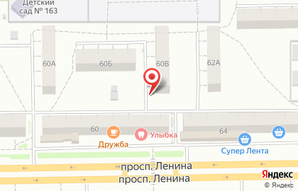 Киоск по ремонту обуви, Центральный район на проспекте Ленина на карте