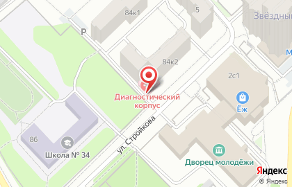 Городская детская поликлиника №1 на улице Стройкова на карте