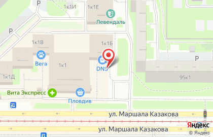 Киоск по продаже хлебобулочных изделий на улице Маршала Казакова на карте