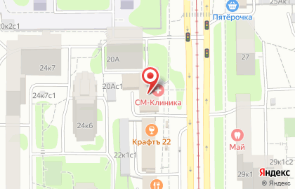 Многопрофильный центр СМ-Клиника на метро Севастопольская на карте