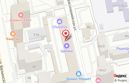 Автокомплекс на улице Красноармейская 92А на карте
