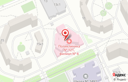 Консультативно-диагностическая поликлиника №121 на улице Академика Семёнова на карте