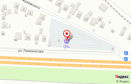 Служба заказа пассажирского легкового транспорта Обь на улице Ломоносова на карте