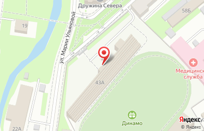 Стадион Динамо в Вологде на карте