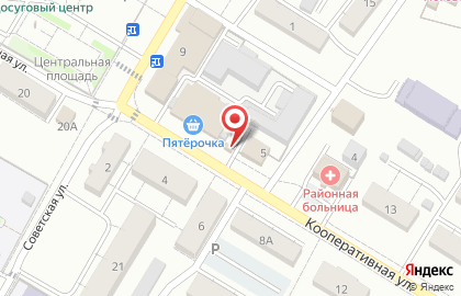 Киоск по продаже хлебобулочных изделий на Кооперативной улице на карте