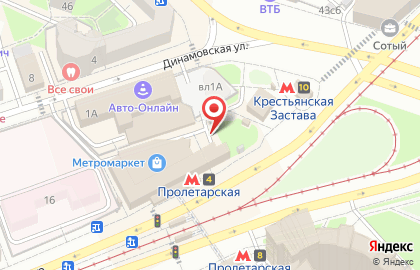 Магазин продуктов на Динамовской улице на карте