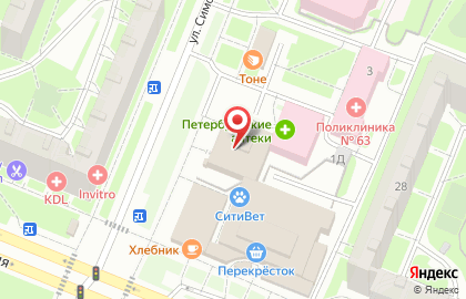 Перекресток на проспекте Просвещения на карте