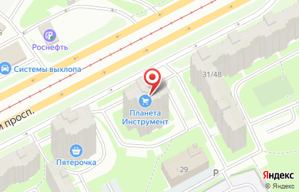 Магазин Планета Инструмент в Красногвардейском районе на карте