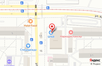 Супермаркет Spar в Орджоникидзевском районе на карте