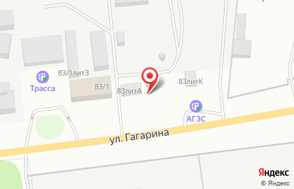 Шиномонтажная мастерская на ул. Гагарина, 83б на карте