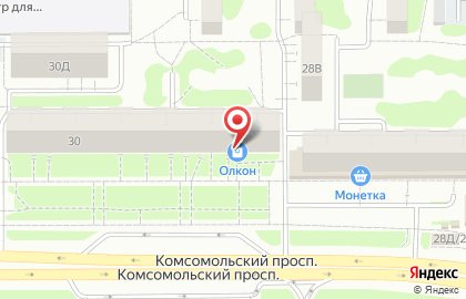 Компания Олкон на Комсомольском проспекте на карте