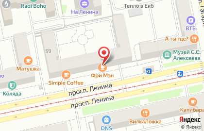 Магазин Мир ткани на проспекте Ленина на карте