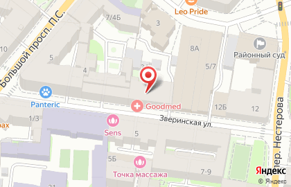 Жан Валлон на Зверинской улице на карте