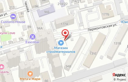Кировский район Киоск по продаже фруктов и овощей на Лермонтовской улице на карте