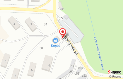 Магазин продуктов Колос на Нагорной улице на карте