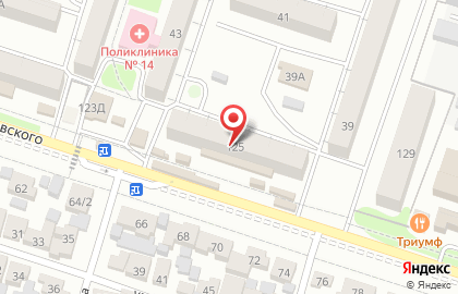 Супермаркет Росинка на улице Циолковского, 125 на карте