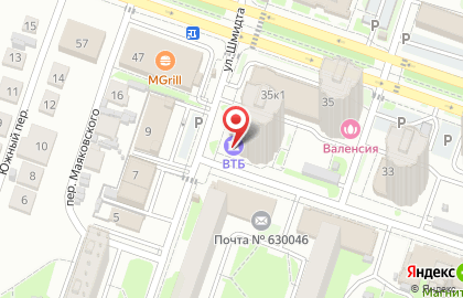 Банк ВТБ в Новосибирске на карте