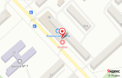 Супермаркет Апельсин-сити на улице Комарова на карте