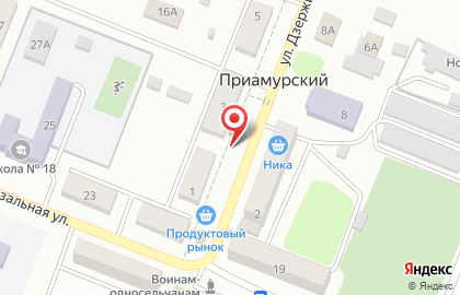 Киоск хлебобулочных изделий на улице Дзержинского на карте