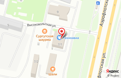 Компания Техноавиа на Аэрофлотской улице на карте