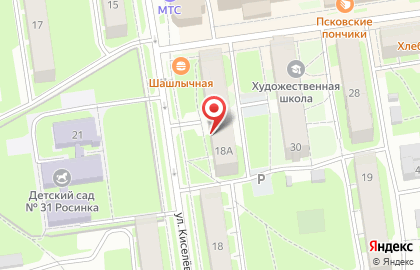 Магазин продуктов на улице Киселёва на карте