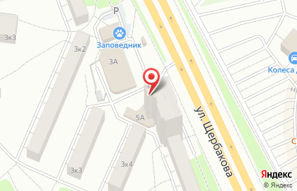 Супермаркет Пятёрочка на улице Щербакова, 5а на карте