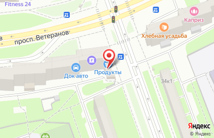 Гастроном Мясной №1 на проспекте Ветеранов на карте