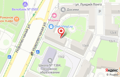 Интерьер на Новопесчаной улице на карте