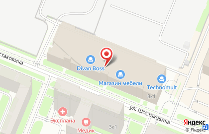 Неринга на улице Шостаковича на карте