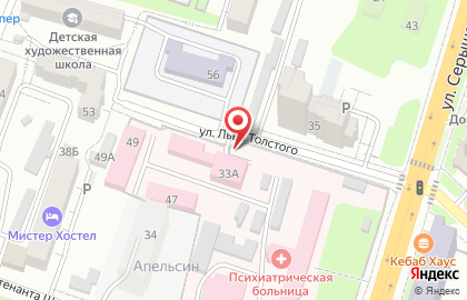 Автостоянка на ул. Льва Толстого, 45/1 на карте