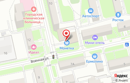 Магазин Монетка на Военной улице на карте