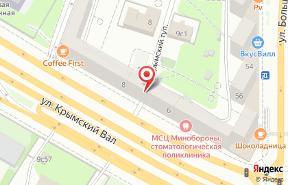 Ортопедический салон ОРТЕКА на улице Крымский Вал на карте