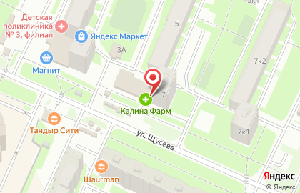 Цветочный магазин на ул. Щусева, 7 на карте