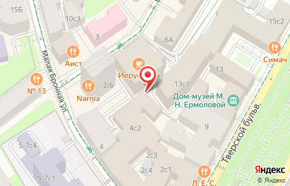 Синагога на Б.бронной на карте