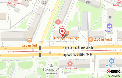 Служба грузоперевозок грузоперевозок на проспекте Ленина на карте