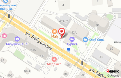 Мясная лавка на улице Бабушкина, 42А на карте