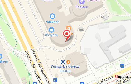 Магазин медиапродукции Дубль Два на проспекте Большевиков на карте