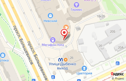 Магазин косметики и парфюмерии на проспекте Большевиков на карте