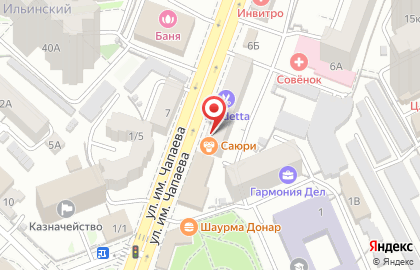 Суши-бар Саюри в Октябрьском районе на карте